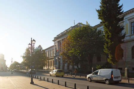 RUSE, BULGARIA -NOVEMBER 2, 2020: Old center in city of Ruse, Bulgaria