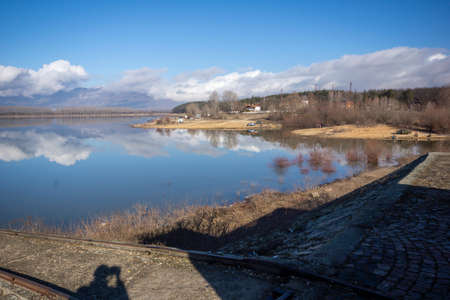 Winter view of Koprinka Reservoir, Stara Zagora Region, Bulgariaの写真素材