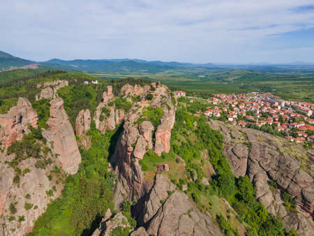 Aerial view of Belogradchik Rocks, Vidin Region, Bulgariaの写真素材
