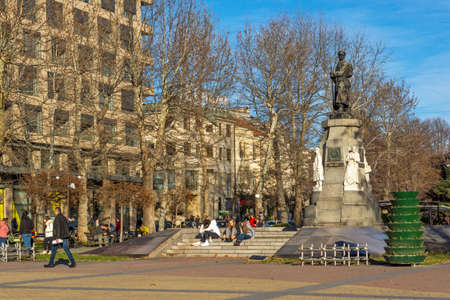 HASKOVO, BULGARIA - DECEMBER 29, 2020: Monument of Fallen in the wars in the center of City of Haskovo, Bulgariaのeditorial素材