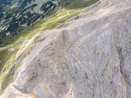 Aerial summer view of Vihren Peak, Pirin Mountain, Bulgariaの写真素材