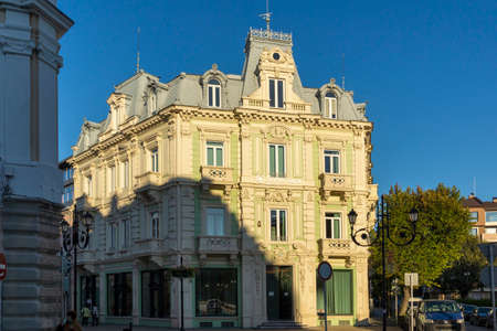 RUSE, BULGARIA -NOVEMBER 2, 2020: Typical Building and street at the center of city of Ruse, Bulgariaのeditorial素材