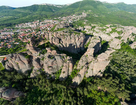 Aerial Panorama of Belogradchik Rocks, Vidin Region, Bulgariaの写真素材