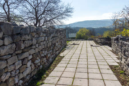 Ruins of medieval fortress in town of Lovech, Bulgariaのeditorial素材