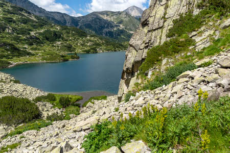 Summer landscape of Fish Banderitsa lake at Pirin Mountain, Bulgariaの写真素材