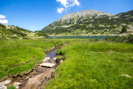 Summer landscape of Fish Banderitsa lake at Pirin Mountain, Bulgariaの写真素材