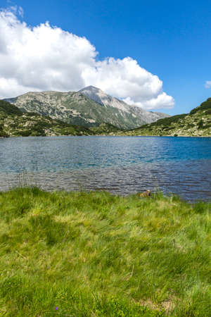 Summer landscape of Fish Banderitsa lake at Pirin Mountain, Bulgariaの写真素材