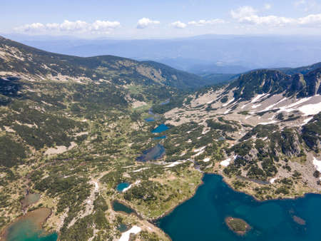 Amazing Aerial view of Popovo Lake at Pirin Mountain, Bulgariaの写真素材