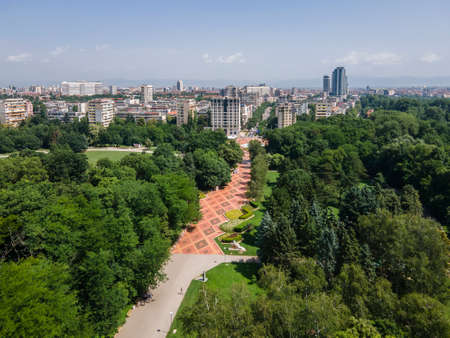 Amazing Aerial view of South Park in city of Sofia, Bulgariaの写真素材