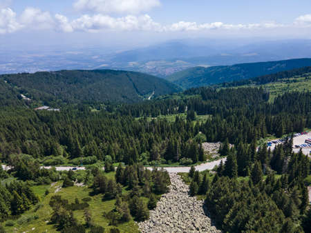 Aerial view of Morenite (Moraines) - Stone river at Vitosha Mountain, Sofia City Region, Bulgariaの写真素材