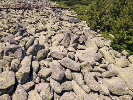 Aerial view of Morenite (Moraines) - Stone river at Vitosha Mountain, Sofia City Region, Bulgariaの写真素材