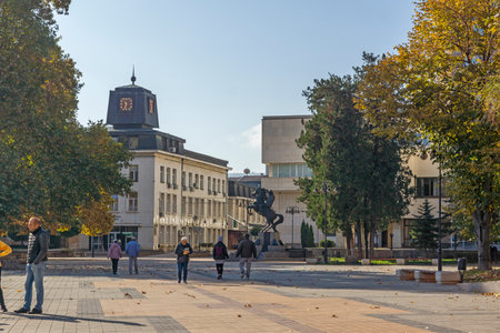 LOVECH, BULGARIA - NOVEMBER 8, 2020: Panoramic view of center of town of Lovech, Bulgariaのeditorial素材