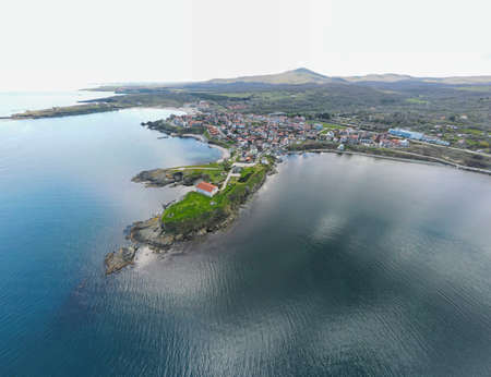 Aerial panorama of Town of Tsarevo, Burgas Region, Bulgariaの写真素材
