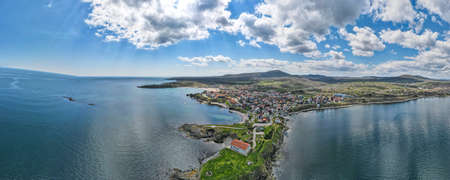 Aerial panorama of Town of Tsarevo, Burgas Region, Bulgariaの写真素材