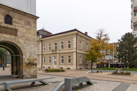 PLEVEN, BULGARIA - NOVEMBER 8, 2020: Panorama of the center of city of Pleven, Bulgaria