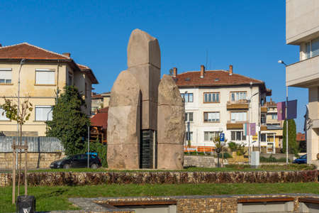 LOVECH, BULGARIA - NOVEMBER 8, 2020: Panoramic view of center of town of Lovech, Bulgariaのeditorial素材