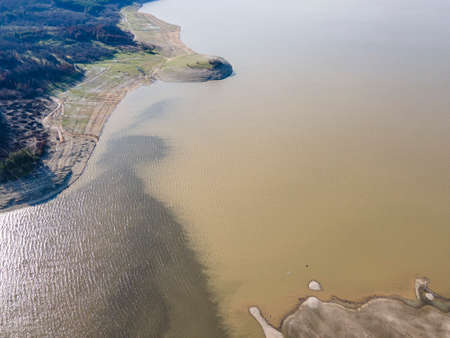 Amazing Aerial view of  Zhrebchevo Reservoir, Sliven Region, Bulgariaの写真素材