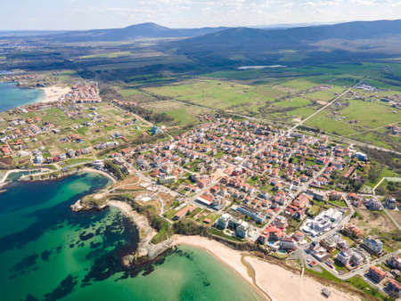 Aerial view of village of Lozenets, Burgas Region, Bulgariaの写真素材