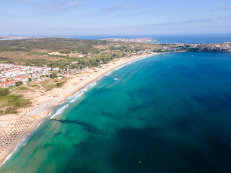 Aerial view of Smokinya Beach near Sozopol, Burgas Region, Bulgariaの写真素材