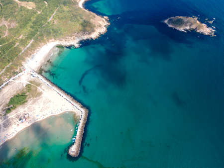 Aerial view of Arkutino region near resort of Dyuni, Burgas Region, Bulgariaの写真素材