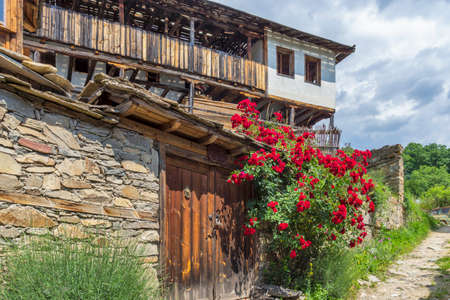 Village of Kovachevitsa with Authentic nineteenth century houses, Blagoevgrad Region, Bulgariaの写真素材