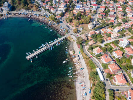 Aerial view of town of Ahtopol, Burgas Region, Bulgariaの写真素材