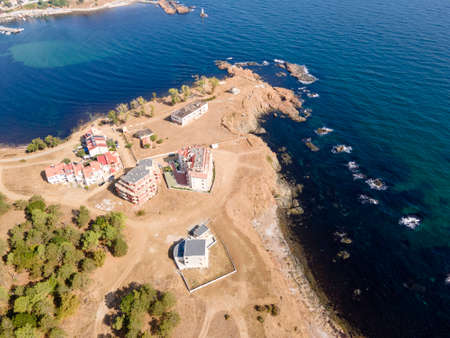 Aerial view of town of Ahtopol, Burgas Region, Bulgariaの写真素材