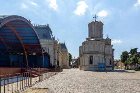 BUCHAREST, ROMANIA - AUGUST 16, 2021: Patriarchal Palace and Cathedral of Saints Constantine and...