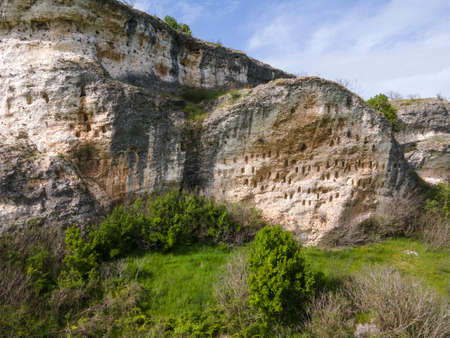 Aerial view of Kovan Kaya - Ancient Thracian sanctuary at Rhodope Mountains, Haskovo region,  Bulgariaの写真素材