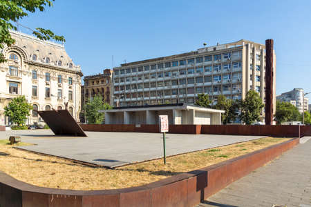 BUCHAREST, ROMANIA - AUGUST 16, 2021: Holocaust Memorial at the center of city of Bucharest, Romaniaのeditorial素材