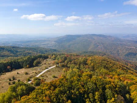 Amazing Aerial Autumn view of Vitosha Mountain, Bulgariaの写真素材