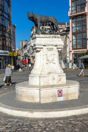 BUCHAREST, ROMANIA - AUGUST 16, 2021: Lupa Capitolina at downtown (old town) of city of Bucharest, Romaniaのeditorial素材