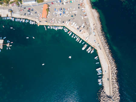 Aerial view of Town of Tsarevo, Burgas Region, Bulgariaの写真素材