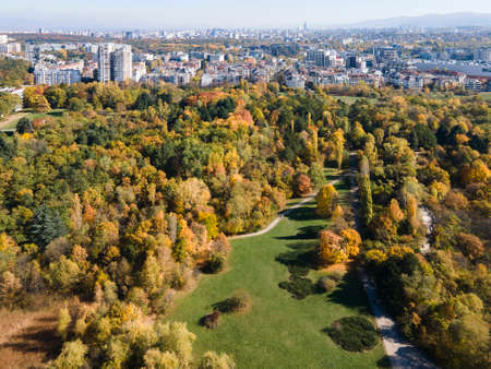 Amazing Aerial Autumn view of South Park in city of Sofia, Bulgaria