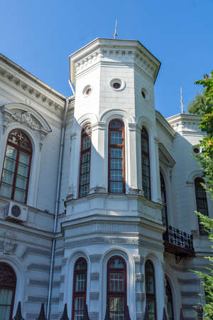 BUCHAREST, ROMANIA - AUGUST 17, 2021: Typical street and buiding at downtown (old town) of city of Bucharest, Romaniaのeditorial素材