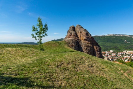 Sunset view of Ruins of Medieval Belogradchik Fortress known as Kaleto, Vidin Region, Bulgariaの写真素材