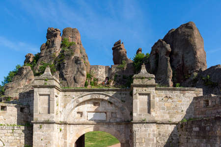 Sunset view of Ruins of Medieval Belogradchik Fortress known as Kaleto, Vidin Region, Bulgariaの写真素材