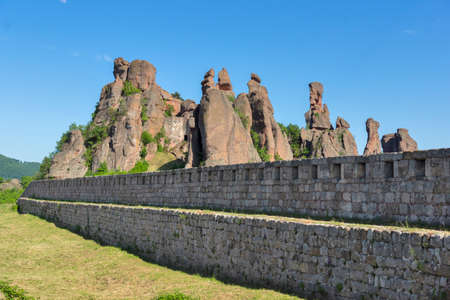 Sunset view of Ruins of Medieval Belogradchik Fortress known as Kaleto, Vidin Region, Bulgariaの写真素材
