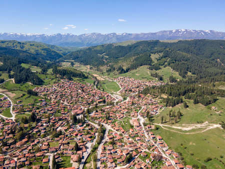 Aerial view of historical town of Koprivshtitsa, Sofia Region, Bulgaria