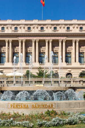 BUCHAREST, ROMANIA - AUGUST 17, 2021: Building of Military club at downtown (old town) of city of Bucharest, Romaniaのeditorial素材