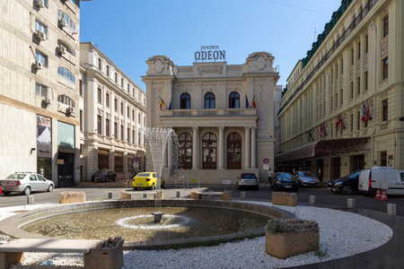 BUCHAREST, ROMANIA - AUGUST 17, 2021: Odeon Theatre at downtown (old town) of city of Bucharest, Romaniaのeditorial素材