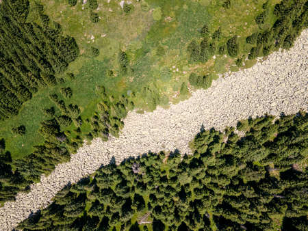 Aerial view of Konyarnika area at Vitosha Mountain, Sofia City Region, Bulgaria