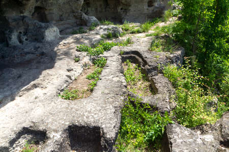 Medieval Albotin Rock Monastery, Vidin Region, Bulgariaの写真素材