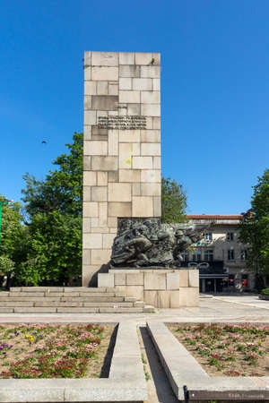 VIDIN, BULGARIA - MAY 23, 2021: Panoramic view of Bdintsi Square at the center of town of Vidin, Bulgariaのeditorial素材