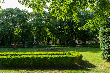 VIDIN, BULGARIA - MAY 23, 2021: Coastal street at the center of town of Vidin, Bulgariaのeditorial素材