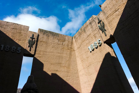 GURGULYAT, BULGARIA - DECEMBER 5, 2021: Pantheon Mother Bulgaria, dedicated to the fallen soldiers of the Serbo-Bulgarian War of 1885, Gurgulyat village, Bulgariaのeditorial素材