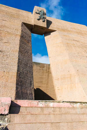 GURGULYAT, BULGARIA - DECEMBER 5, 2021: Pantheon Mother Bulgaria, dedicated to the fallen soldiers of the Serbo-Bulgarian War of 1885, Gurgulyat village, Bulgariaのeditorial素材