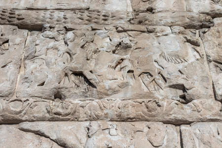 THESSALONIKI, GREECE - SEPTEMBER 22, 2019: Ancient Roman Arch of Galerius in the center of city of Thessaloniki, Central Macedonia, Greeceのeditorial素材