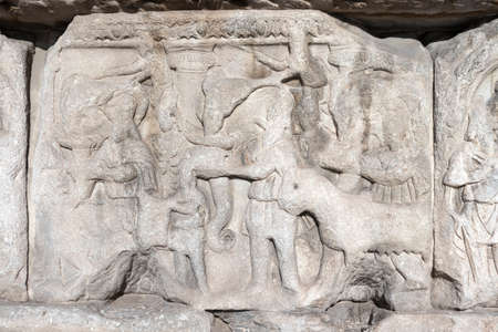 THESSALONIKI, GREECE - SEPTEMBER 22, 2019: Ancient Roman Arch of Galerius in the center of city of Thessaloniki, Central Macedonia, Greeceのeditorial素材