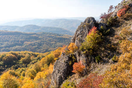 Amazing Autumn Landscape of Erul mountain near Kamenititsa peak, Pernik Region, Bulgariaの写真素材